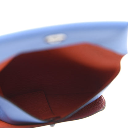 Hermes Evercolor Verso Bastia Coin Purse Bleu Paradise Orange 5 of 11