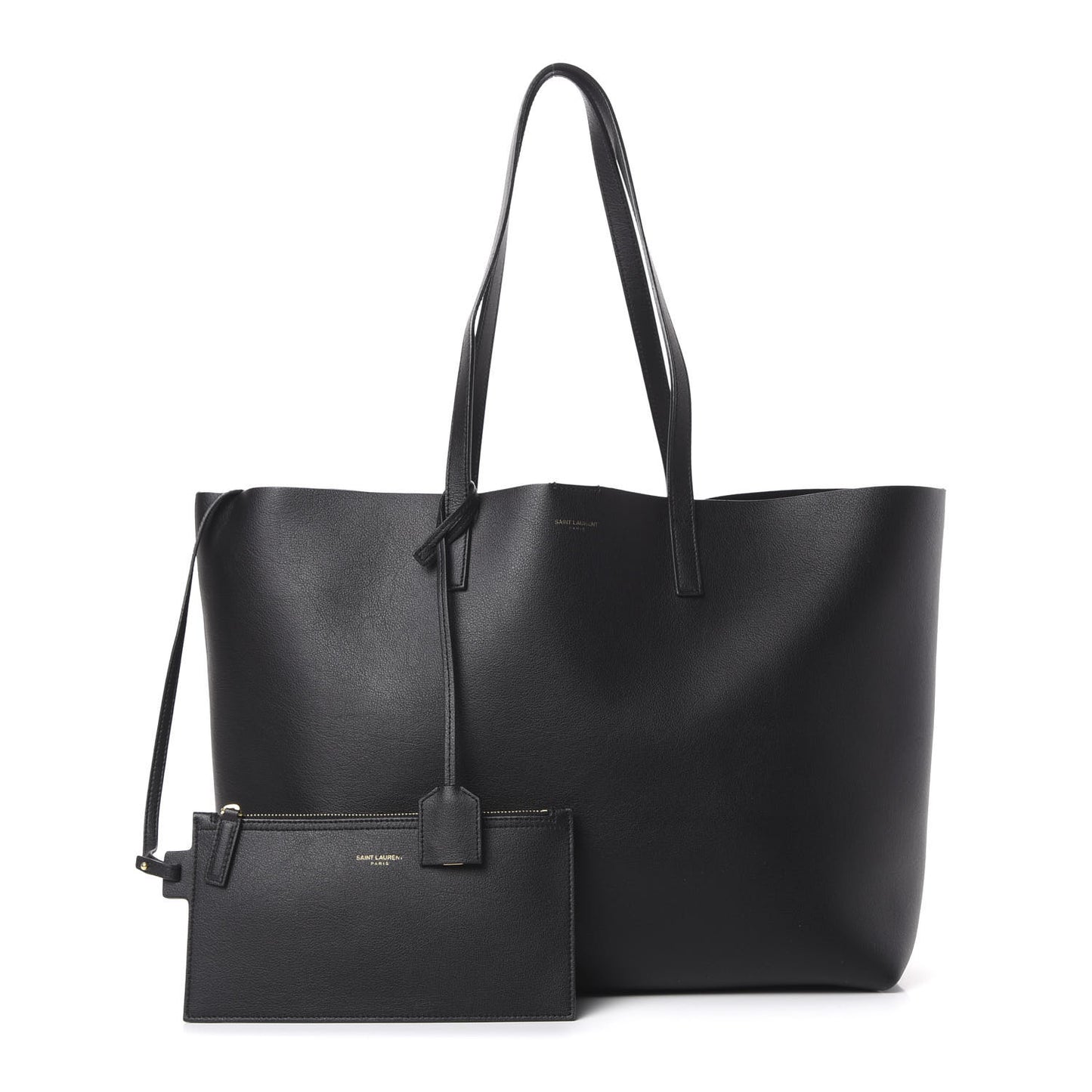 Calfskin Large Shopping Tote Black