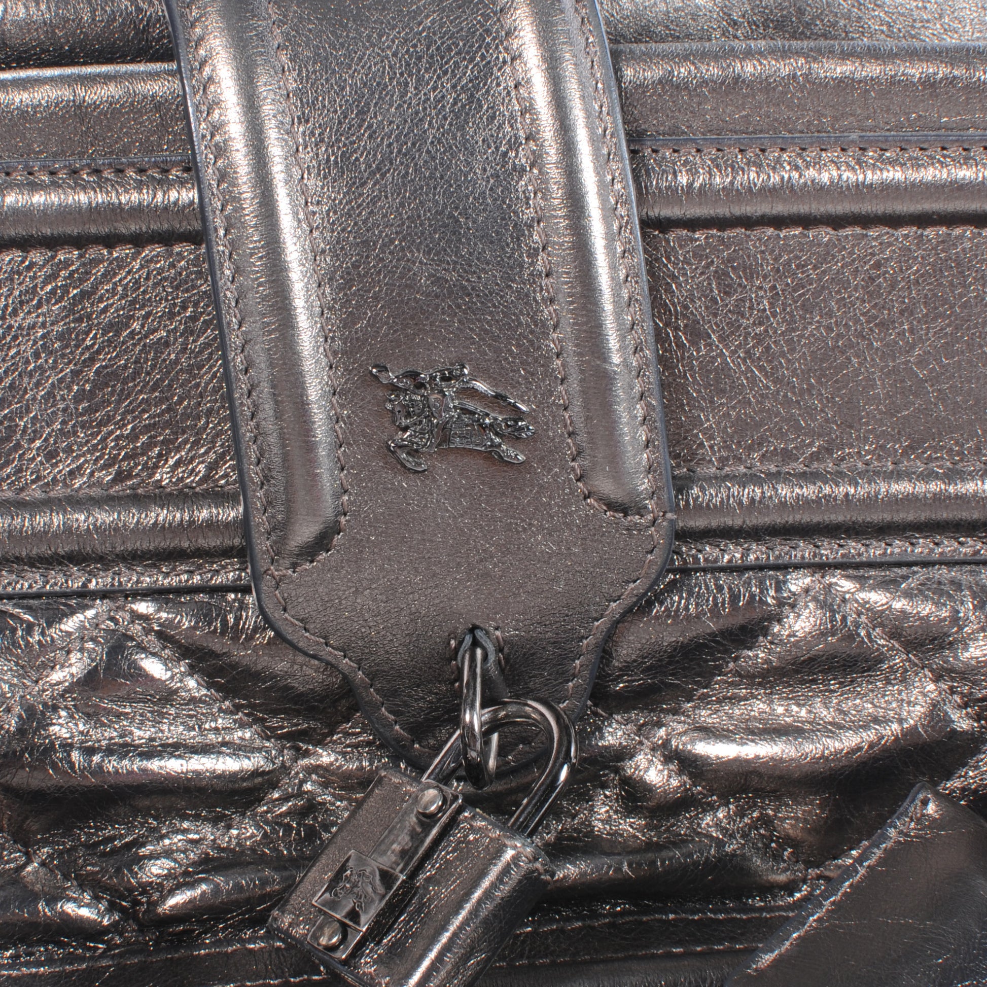 Burberry Leather Quilted Large Manor Tote Nickel 9 of 9