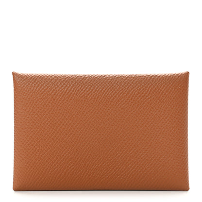 Hermes Epsom Calvi Card Case Gold 1 of 8