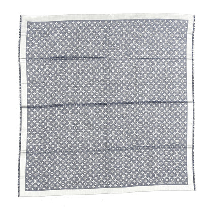 Louis Vuitton Silk Wool Monogram Denim Shawl Blue 1 of 3