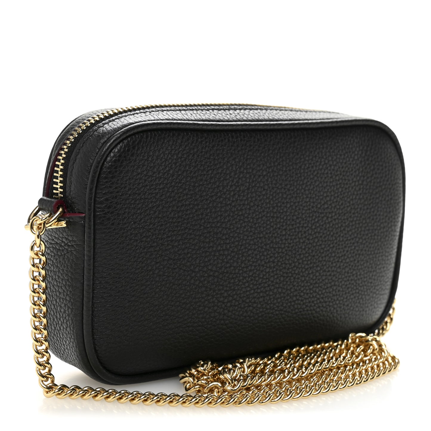 Dollar Calfskin Super Mini GG Marmont Chain Shoulder Bag Black