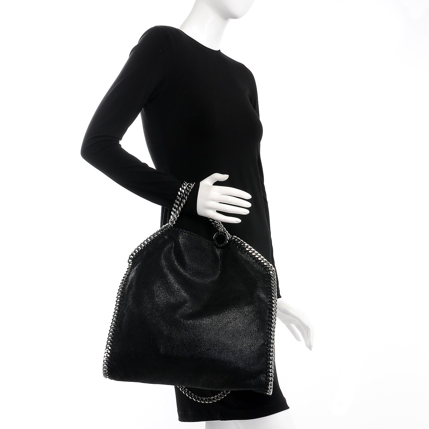 Shaggy Deer Falabella Fold Over Tote Black