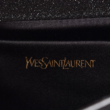 Saint Laurent Glitter Calfskin Classic Y Ligne Clutch Black 6 of 8
