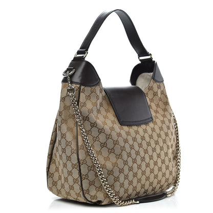 Gucci Monogram Margaux Calfskin Medium Emily Hobo Beige Ebony Cocoa 3 of 11