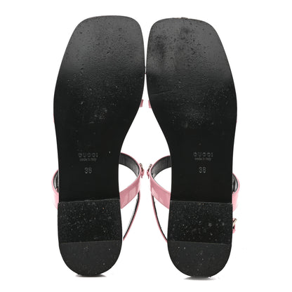 Gucci Patent Calfskin Horsebit Divine Slingback Sandals 36 Dolly Pink 6 of 11