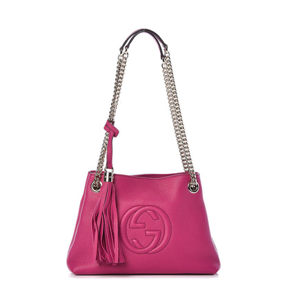 Gucci Cellarius Calfskin Small Soho Chain Shoulder Bag Bright Bouganville 1 of 9