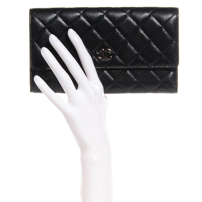 Chanel Caviar Quilted Long Flap Wallet Black 2 of 8