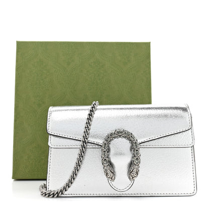 Gucci Metallic Calfskin Super Mini Dionysus Shoulder Bag Silver 10 of 10
