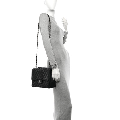 Chanel Caviar Quilted Jumbo Single Flap Black 2 of 10