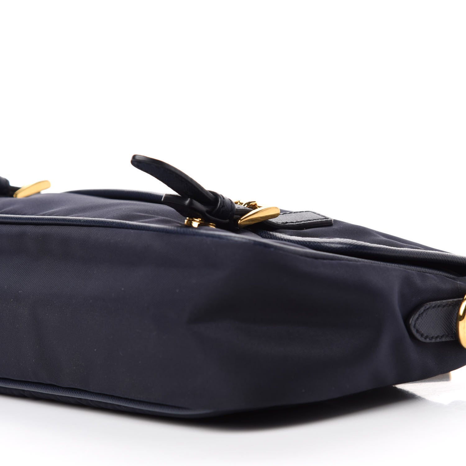 Prada Tessuto Nylon Saffiano Small Messenger Bag Blue 7 of 10