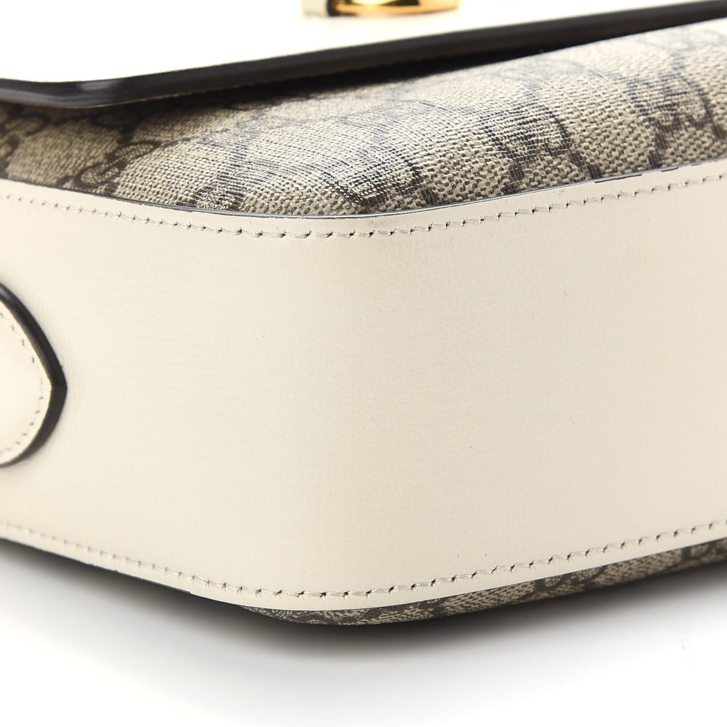 GG Supreme Monogram Small Horsebit 1955 Shoulder Bag Beige Mystic White