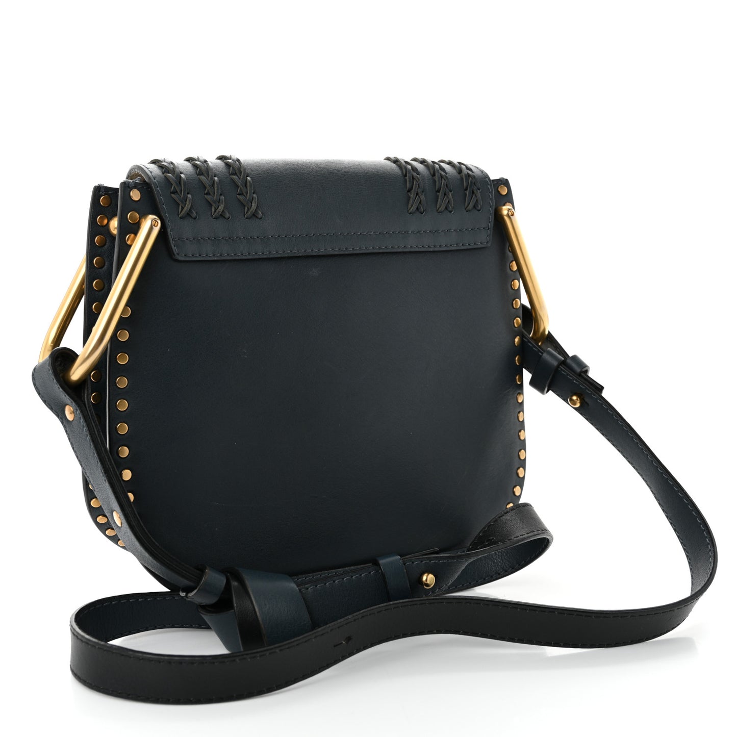 Calfskin Braided Small Hudson Shoulder Bag Blue