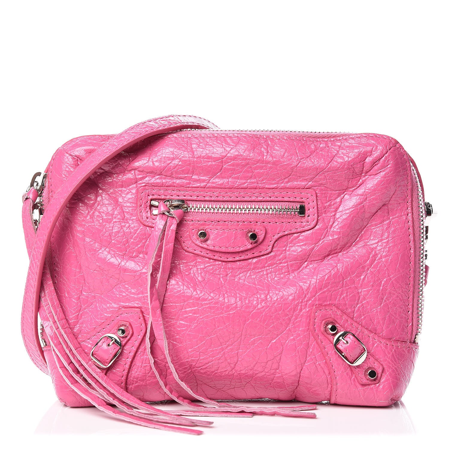 Balenciaga Agneau Arena Classic Silver Hardware XS Reporter Crossbody Rose Flamingo 1 of 9