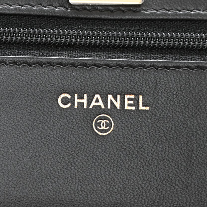 Chanel Lambskin Quilted Trendy CC Wallet On Chain WOC Black 6 of 12