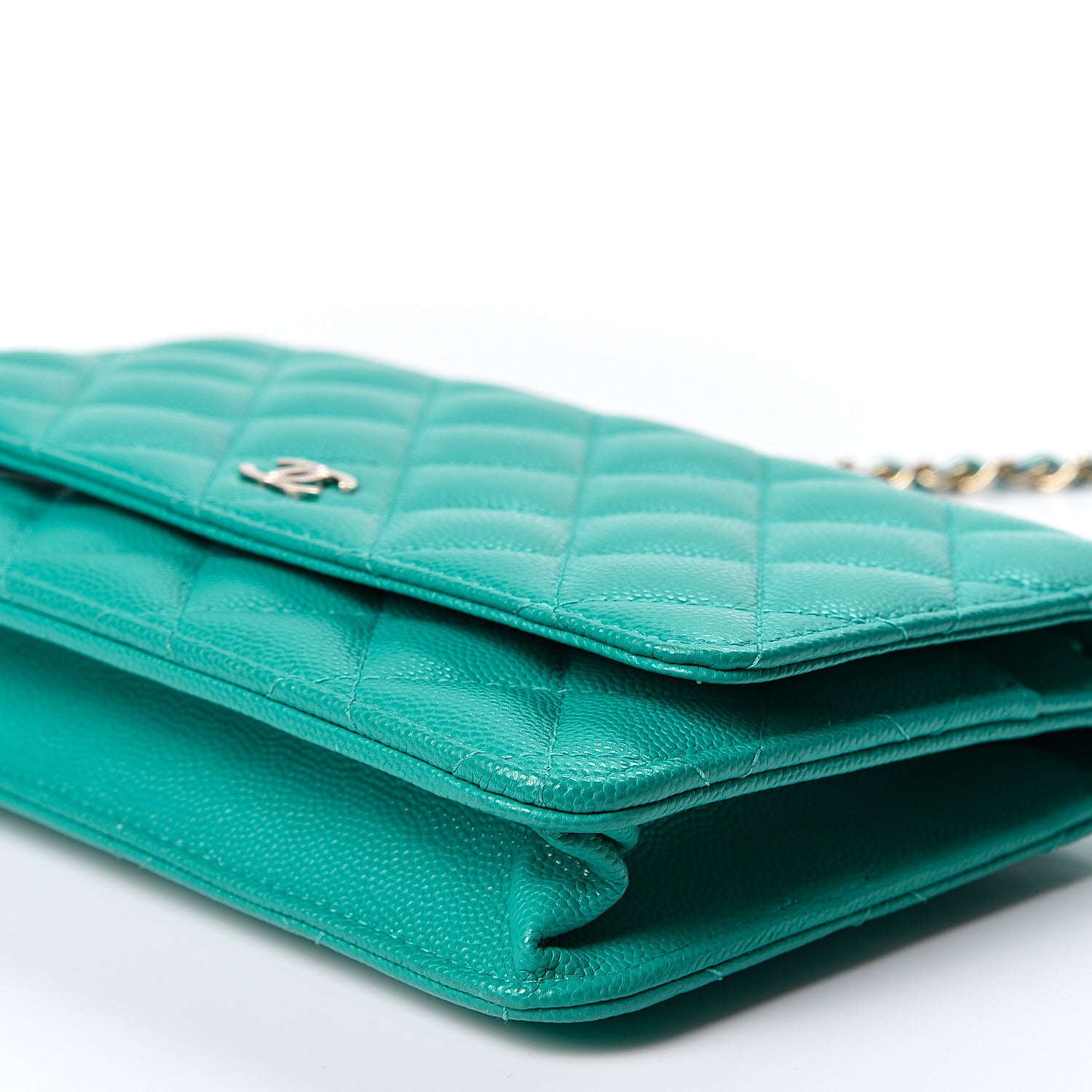 Chanel Caviar Quilted Wallet On Chain WOC Turquoise 9 of 9