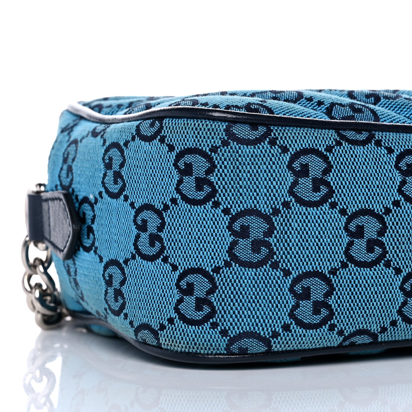 Monogram Multicolor Matelasse Diagonal Small GG Marmont Chain Shoulder Bag Light Blue