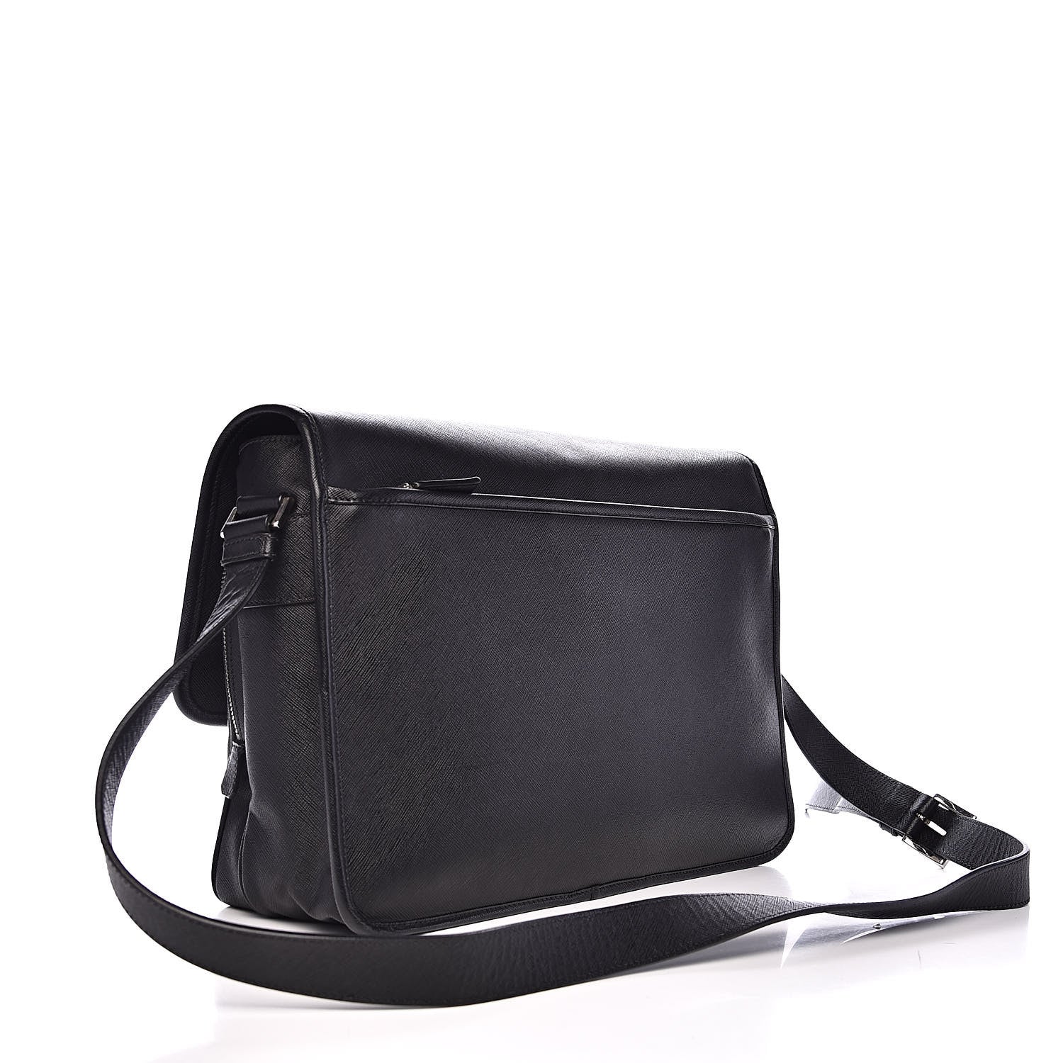 Prada Saffiano Travel Messenger Bag Black 3 of 17