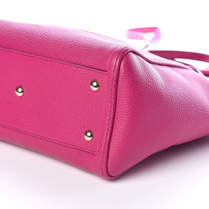 Gucci Pebbled Calfskin Small Soho Top Handle Bag Bright Bougainvillea 10 of 10