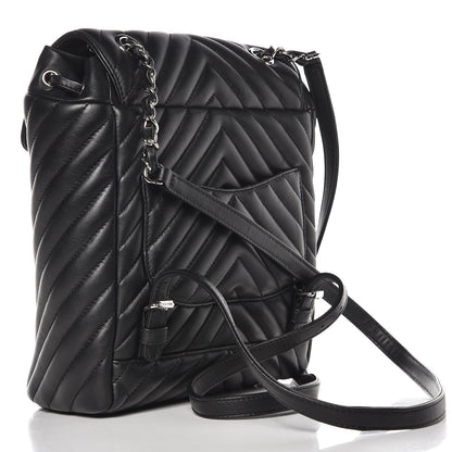 Chanel Calfskin Chevron Quilted Small Urban Spirit Backpack Black 3 of 8