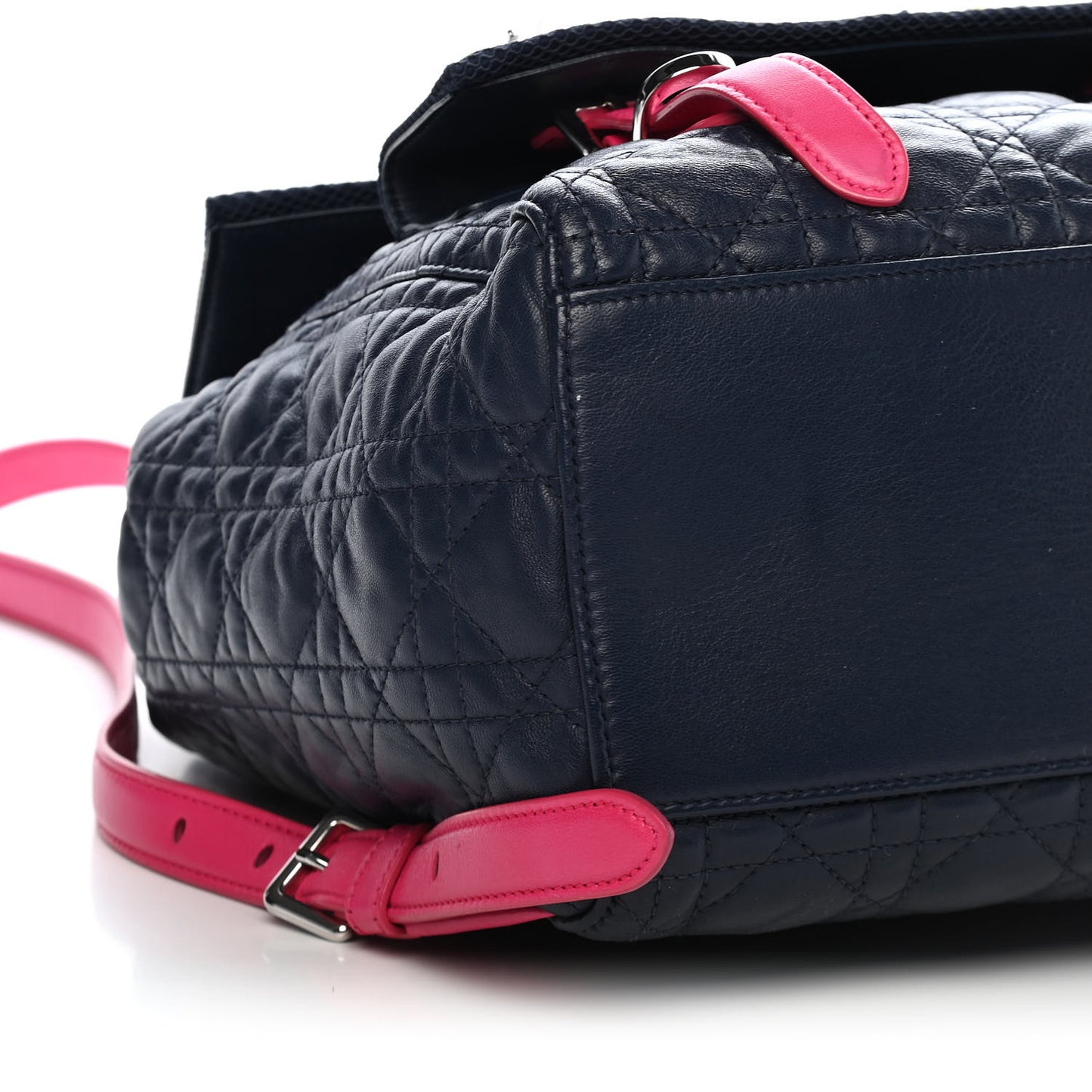Lambskin Mesh Cannage Embroidered Stardust Backpack Navy Pink