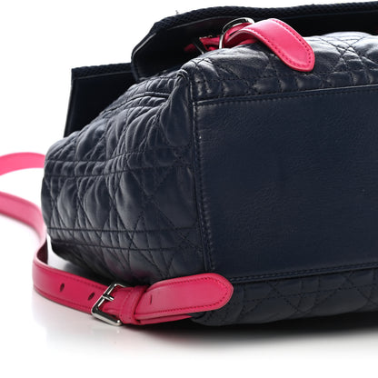 Christian Dior Lambskin Mesh Cannage Embroidered Stardust Backpack Navy Pink 7 of 8