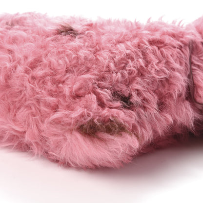 Prada Montone Shearling Fox Fur Shoulder Bag Begonia Cammello 8 of 8