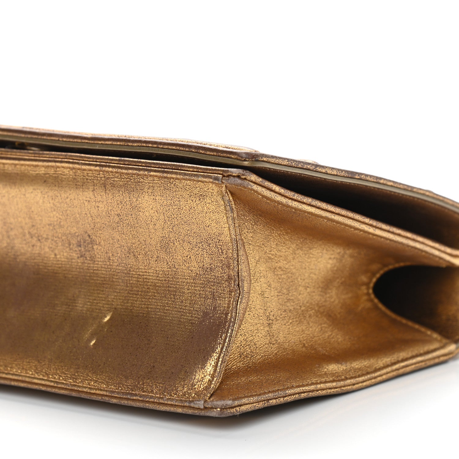 Christian Dior Metallic Brushed Calfskin Medium Diorama Flap Bag Gold 7 of 10