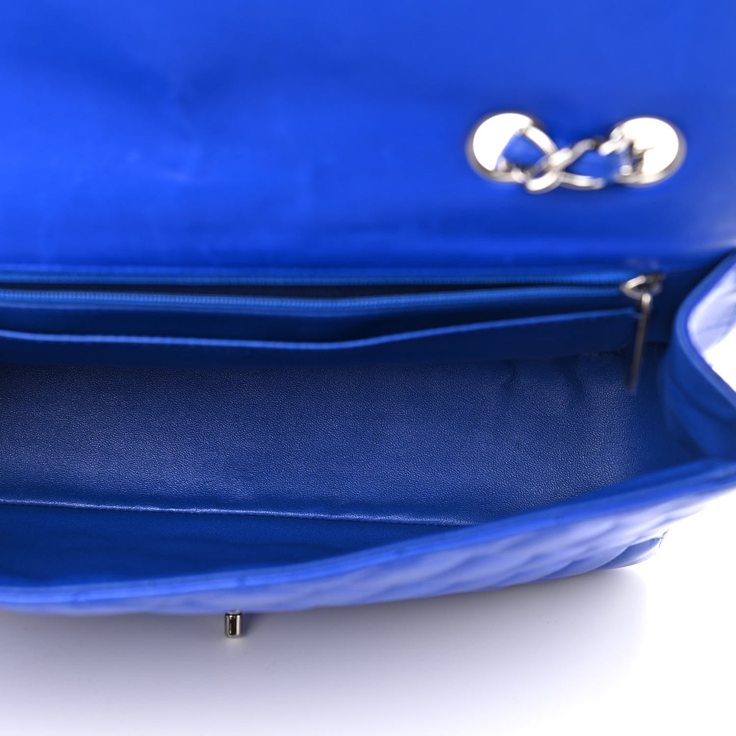 Lambskin Quilted Jumbo Single Flap Blue