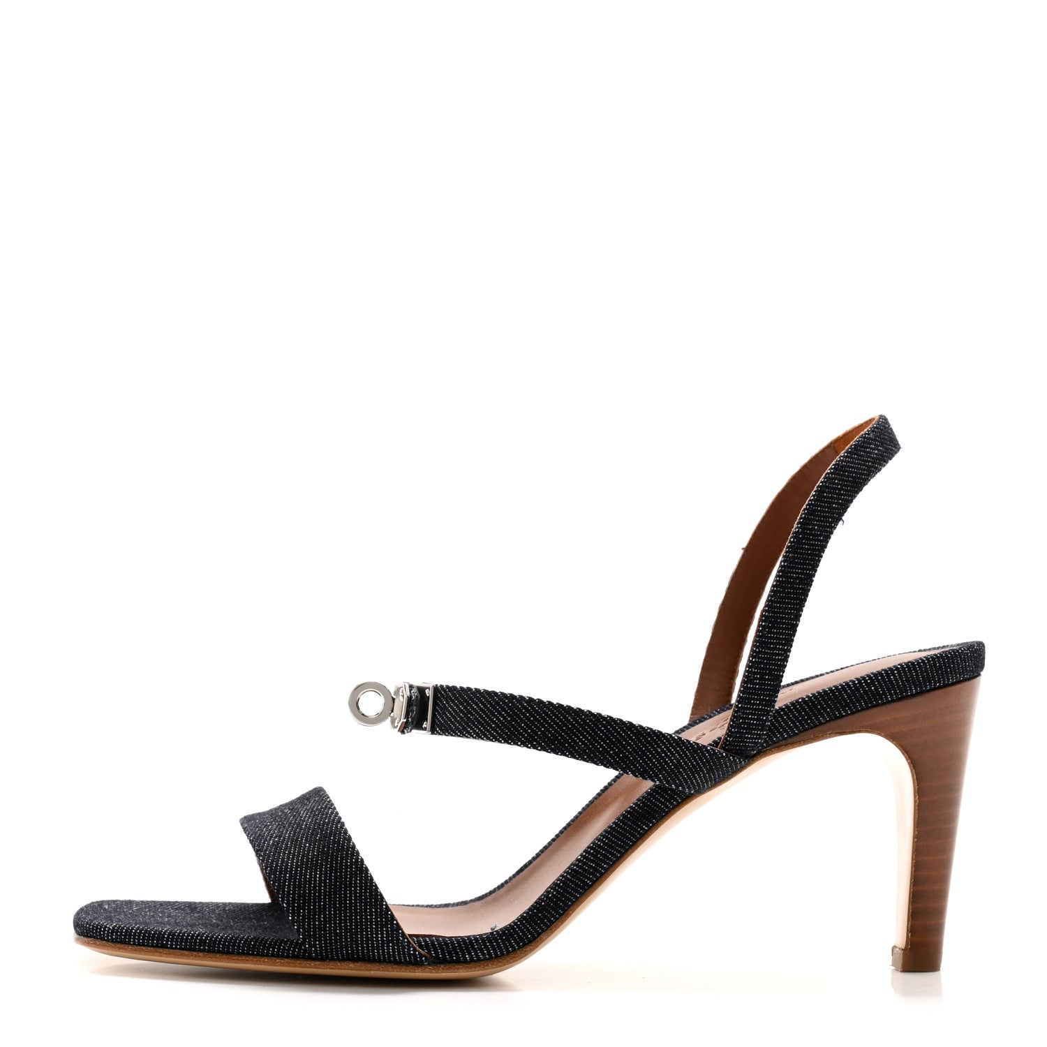 Hermes Denim Glamour 75 Sandals 39 Bleu Brut 1 of 10