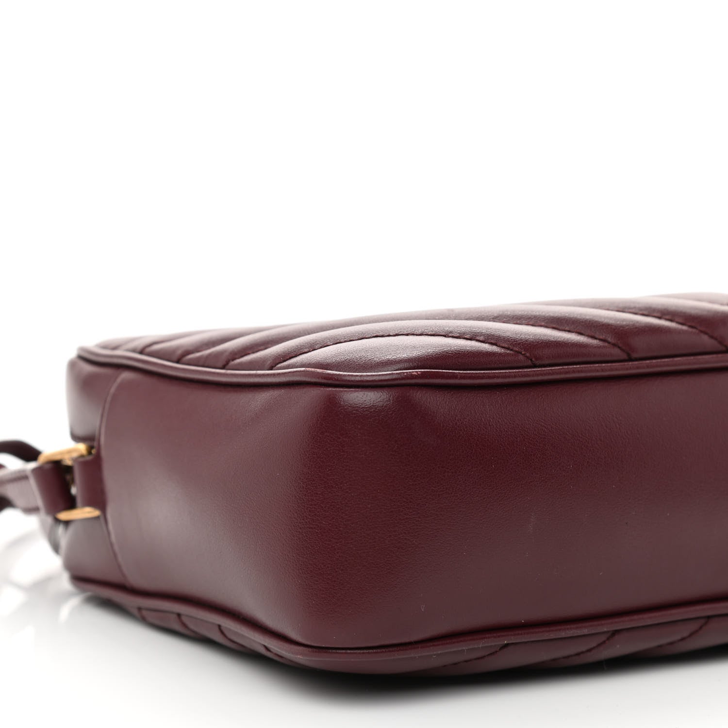 Saint Laurent Calfskin Matelasse Monogram Lou Camera Bag Dark Legion Red 9 of 10