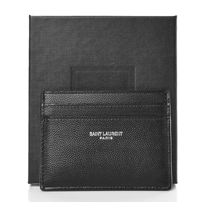 Saint Laurent Grain De Poudre Card Case Black 7 of 7