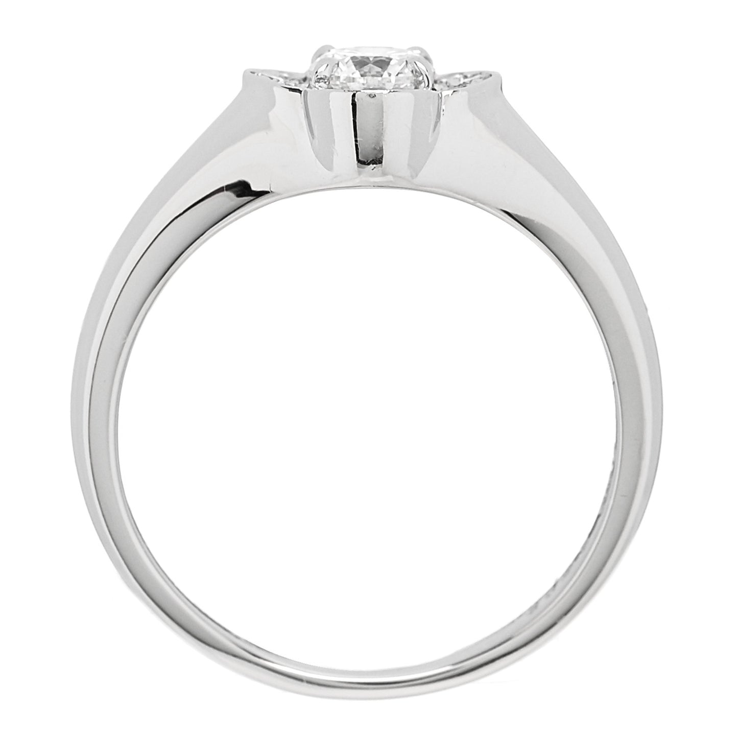 Platinum Diamond .30ct Floral Signet Ring 53 6.25