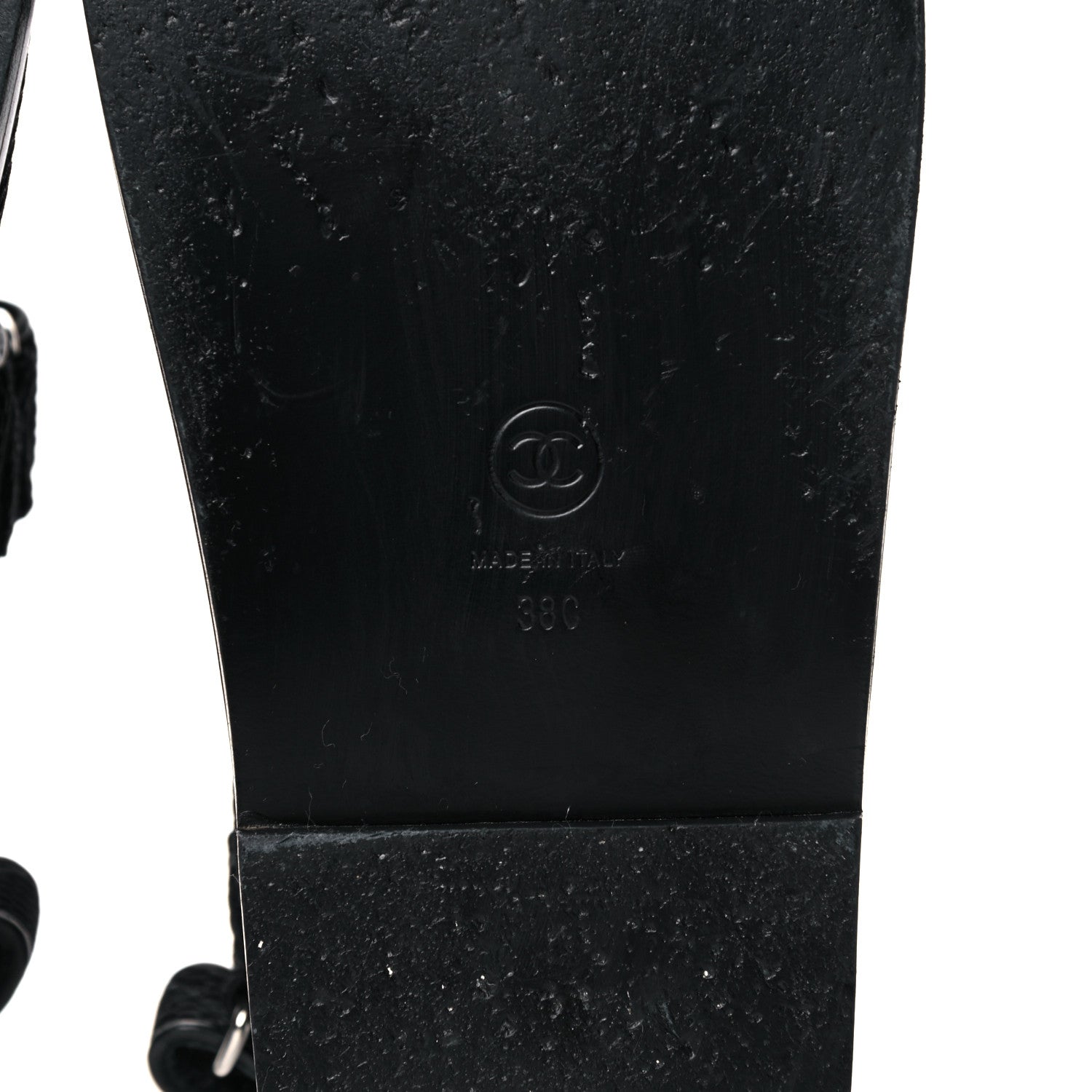 Chanel Fabric Velcro Dad Sandals 38 Black 6 of 13