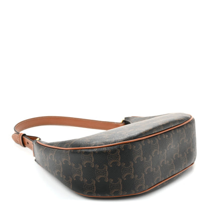 Celine Triomphe Canvas Calfskin Ava Shoulder Bag Tan 4 of 10