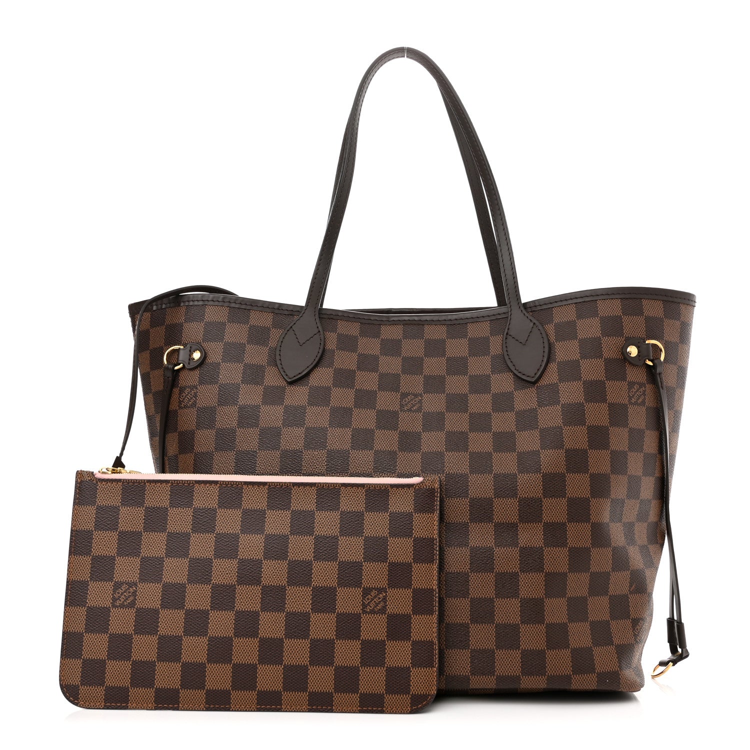 Louis Vuitton Damier Ebene Neo Neverfull MM Rose Ballerine 1 of 12