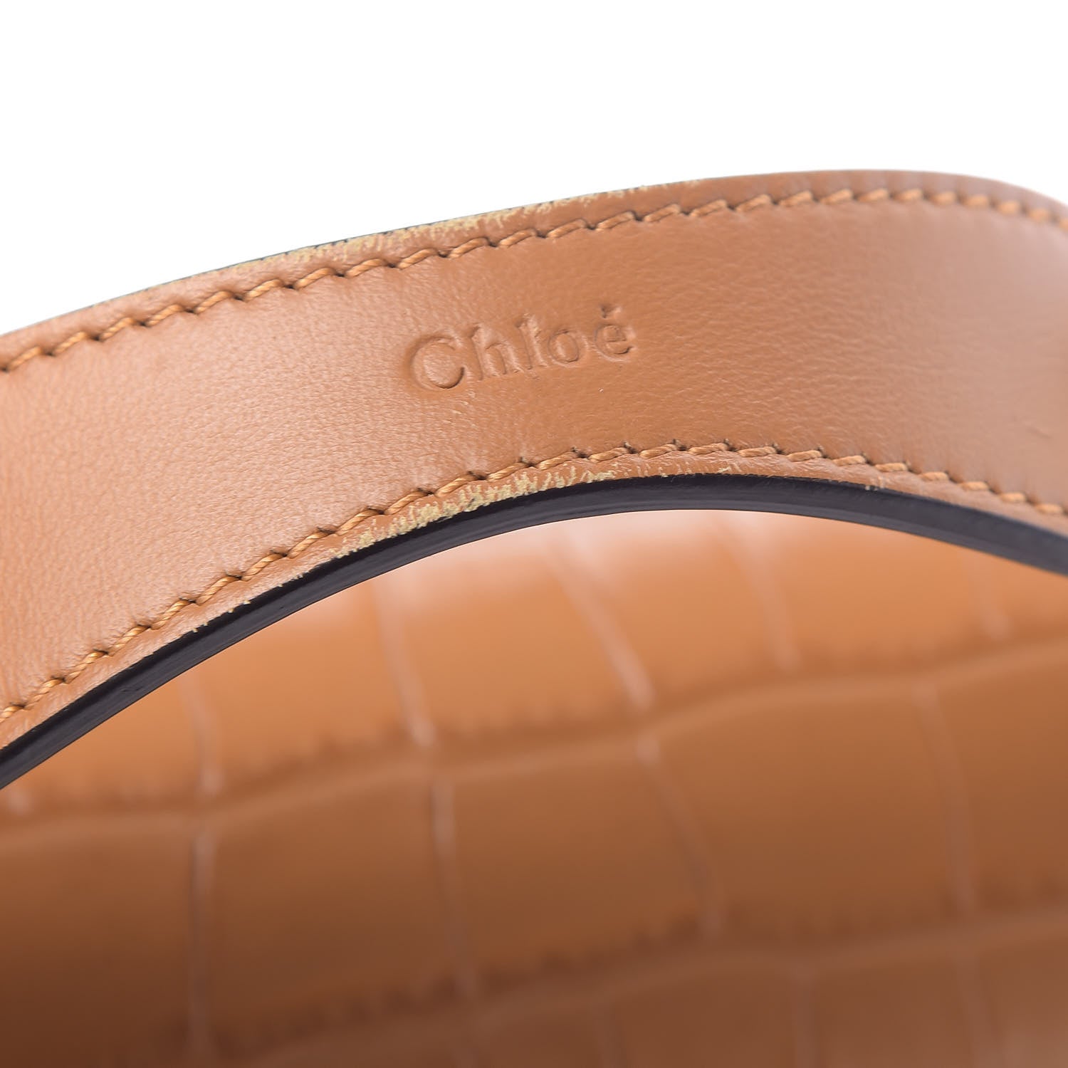 Chloe Calfskin Crocodile Embossed Mini C Bag Autumnal Brown 12 of 12