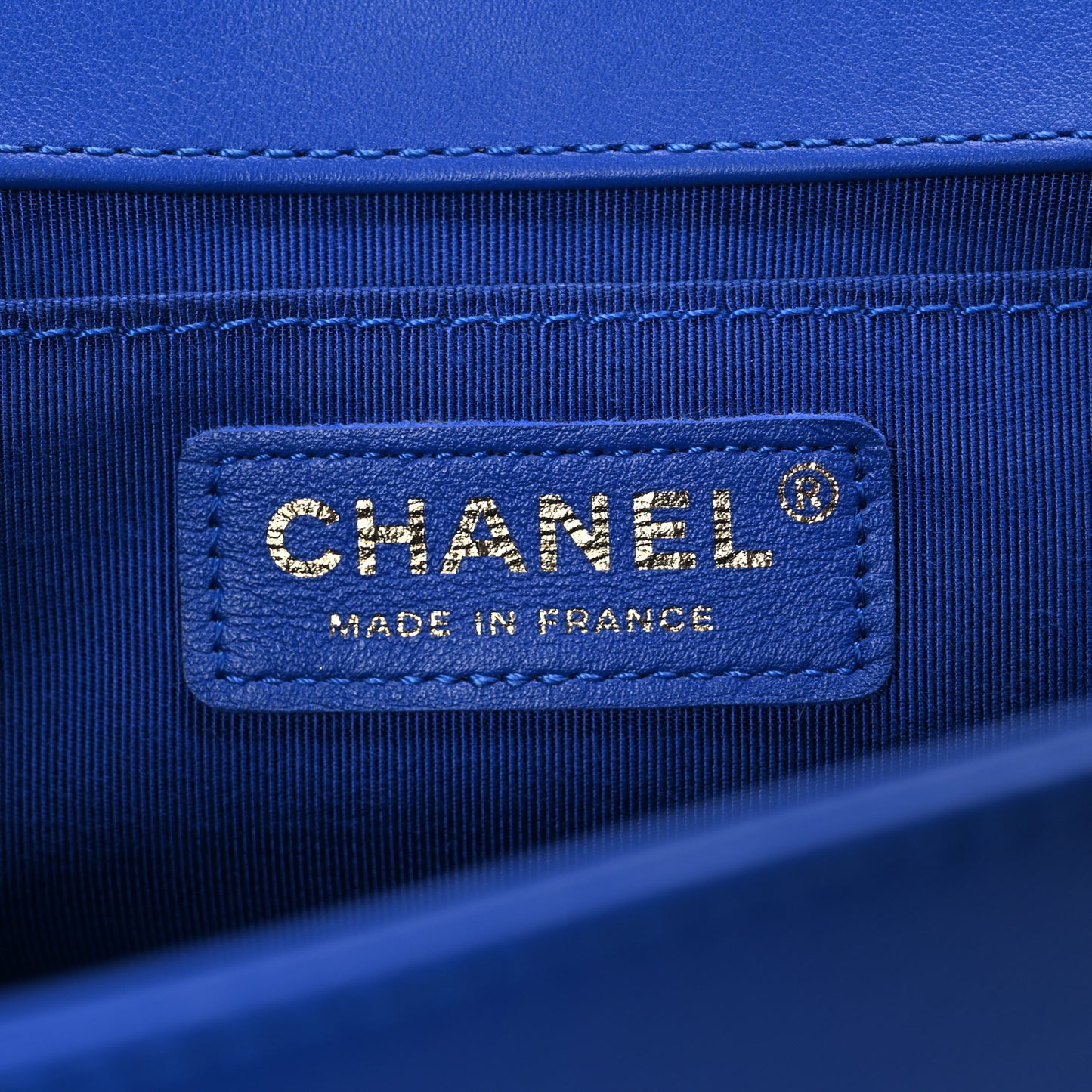 Lambskin Chevron Quilted Medium Boy Flap Blue
