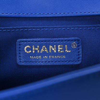 Chanel Lambskin Chevron Quilted Medium Boy Flap Blue 6 of 10