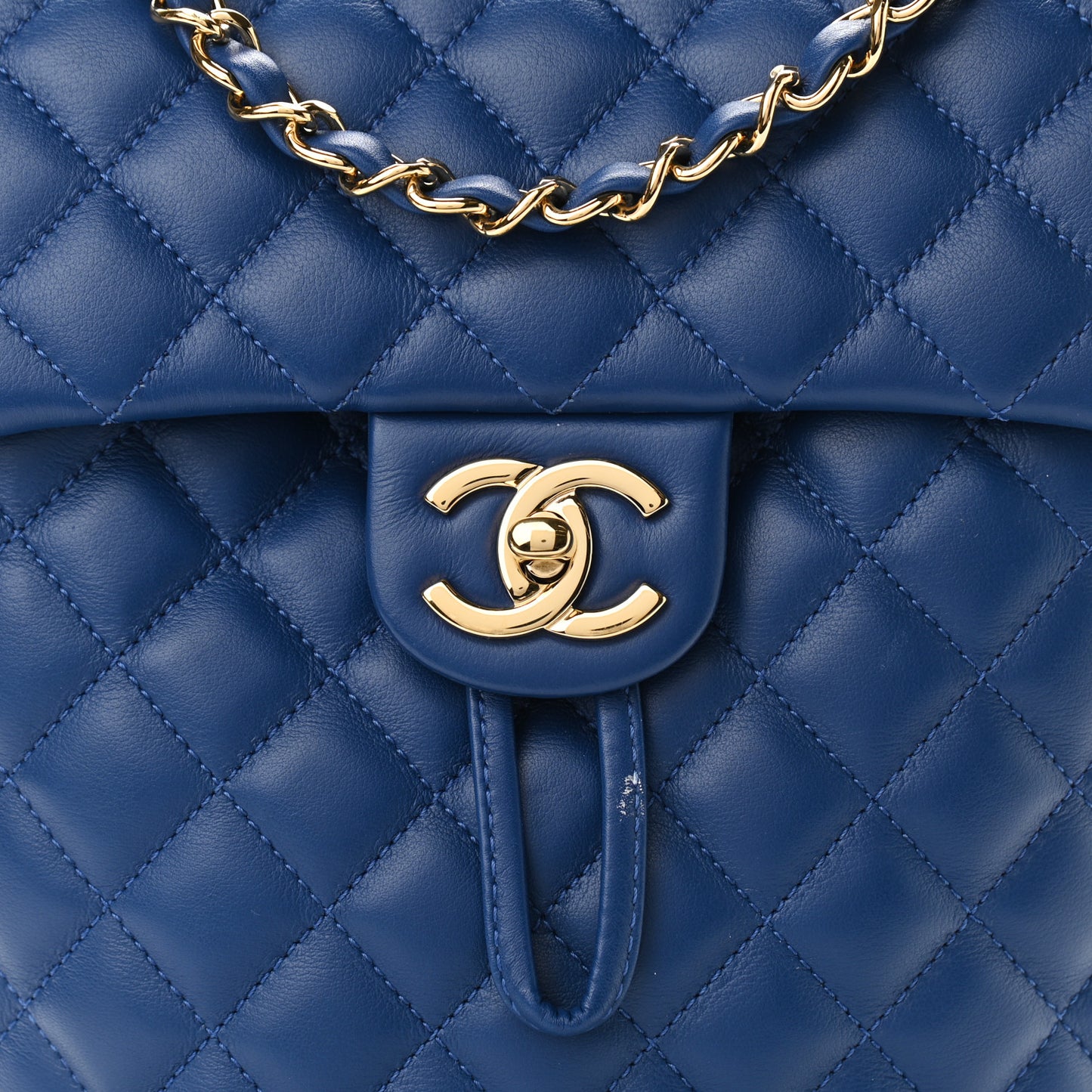 Calfskin Quilted Small Urban Spirit Backpack Blue