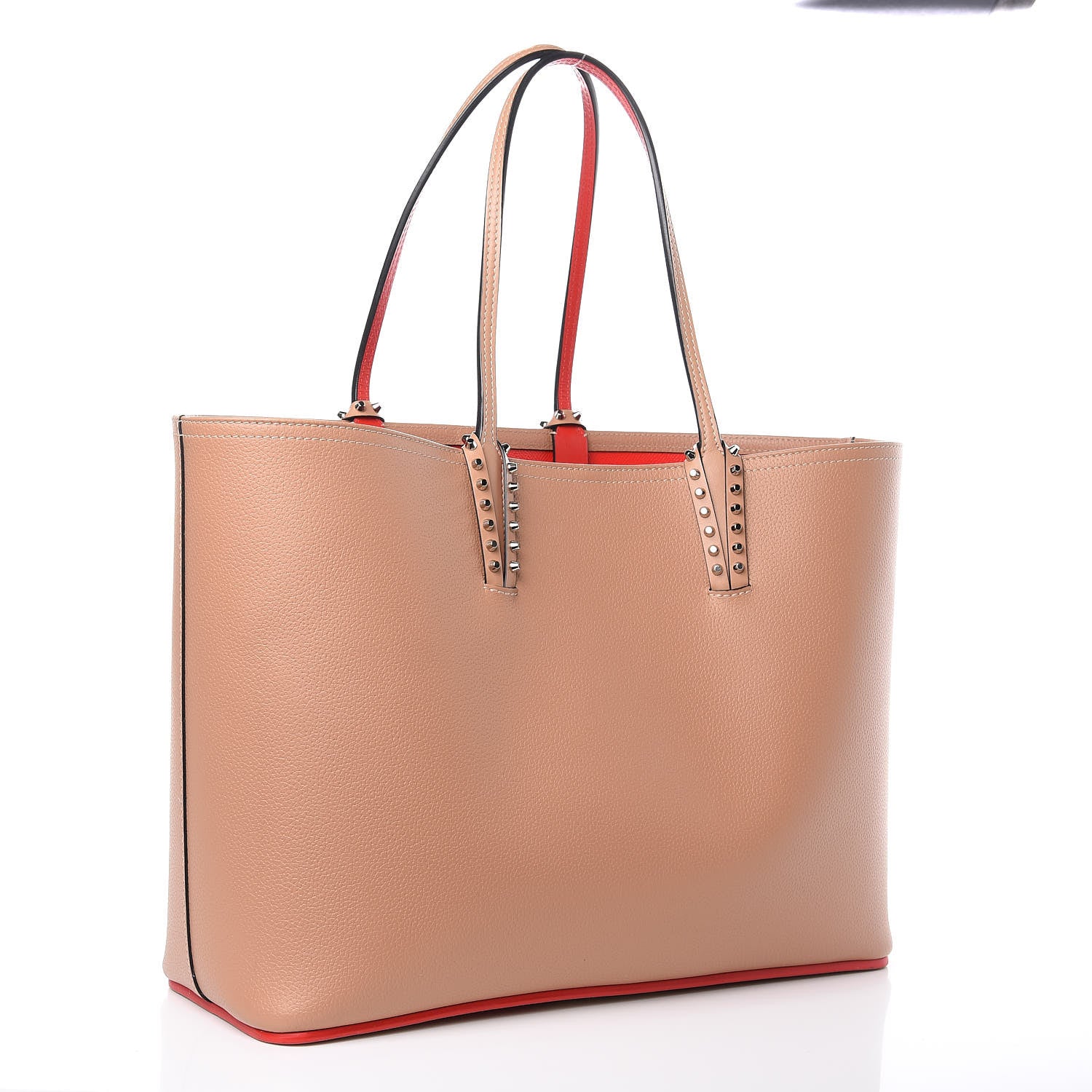 Christian Louboutin Calfskin Spikes East West Cabata Tote Nude 3 of 10
