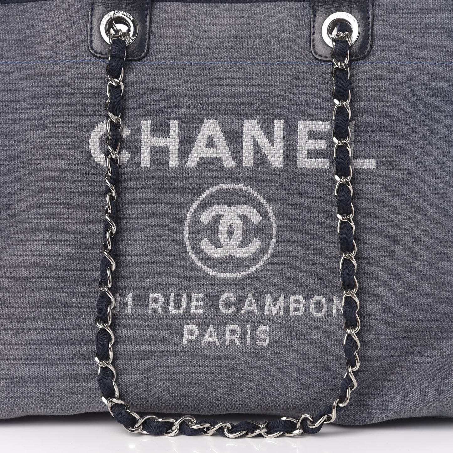 Canvas Medium Deauville Tote Blue