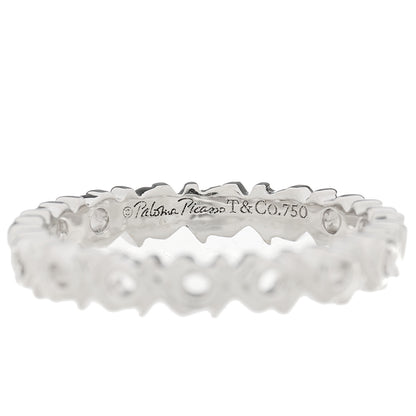 Tiffany 18K White Gold Diamond Love and Kisses Band Ring 53 6.5 4 of 5