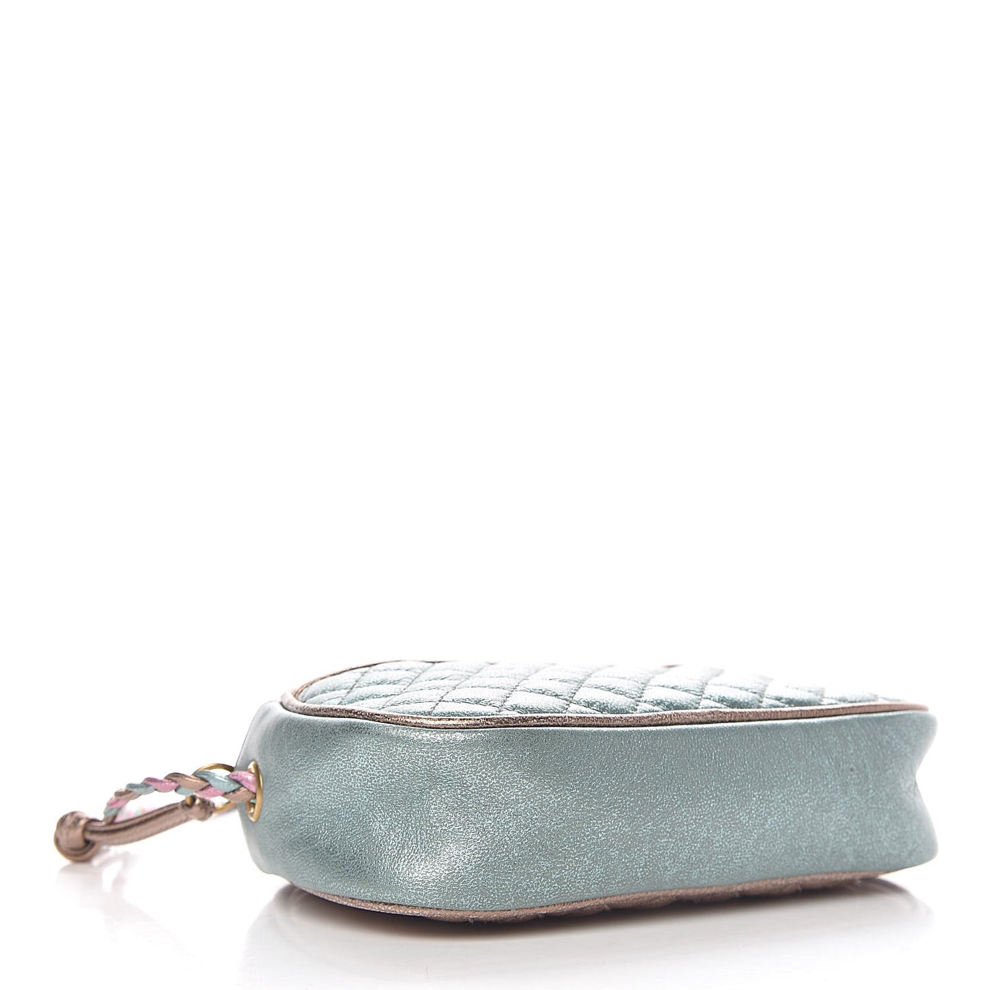 Laminated Nappa Trapuntata Mini Zumi Dome Shoulder Bag Rosa Lago Rame