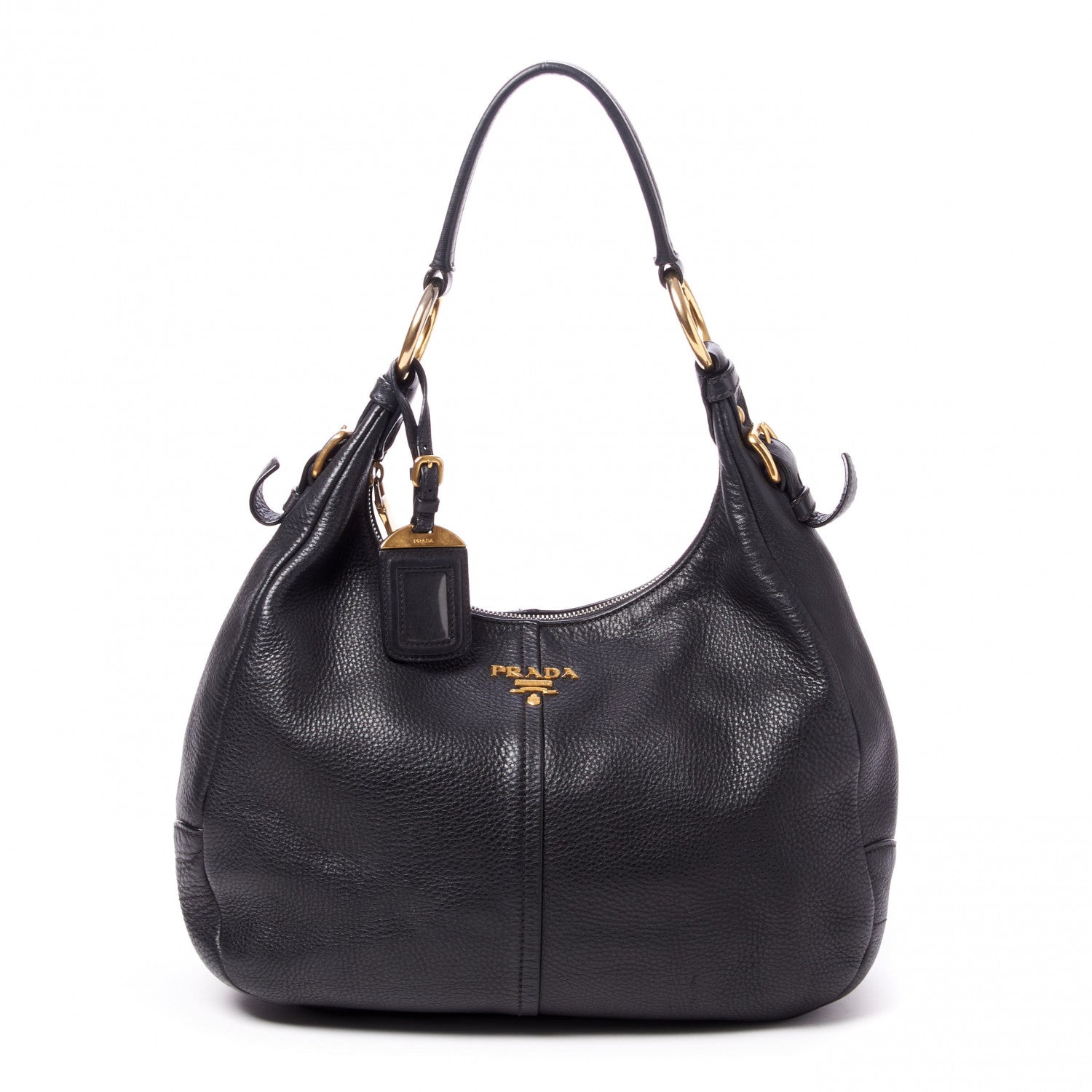 Prada Vitello Daino Hobo Black 1 of 9
