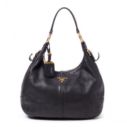 Prada Vitello Daino Hobo Black 1 of 9
