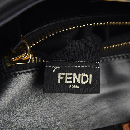 Fendi Vitello Seta Shiny Nappa Large Peekaboo Iconic Satchel Black 7 of 12