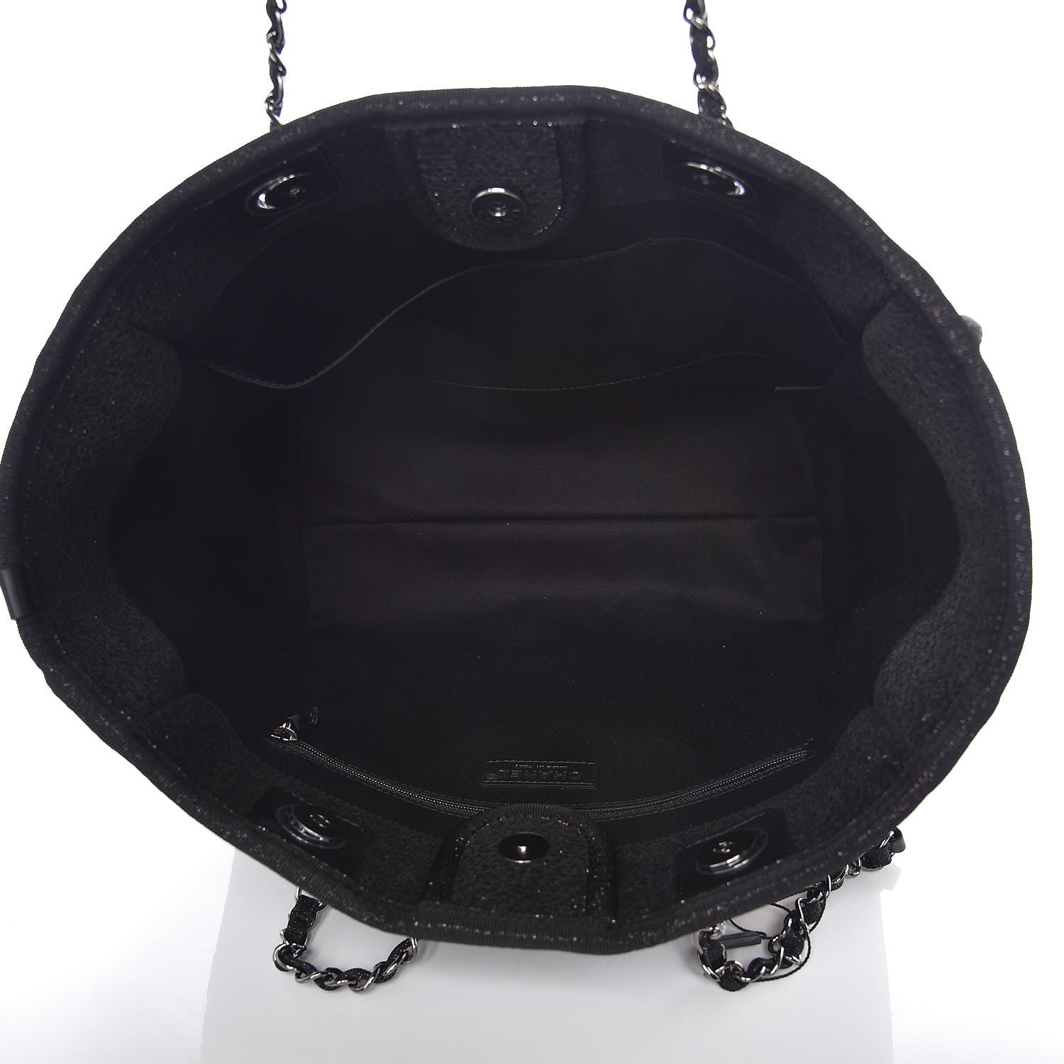 Chanel Lurex Boucle Small Deauville Tote Black 7 of 10