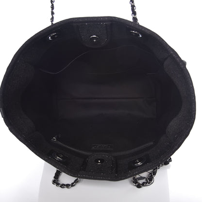 Chanel Lurex Boucle Small Deauville Tote Black 7 of 10
