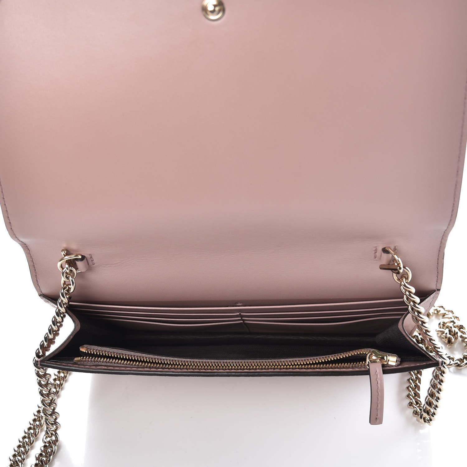 Gucci Guccissima Signature Bowy Chain Wallet Dark Cipria 4 of 5